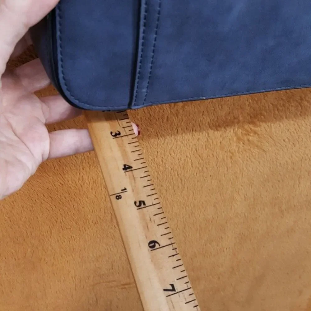 ALFANI Briefcase Blue Faux Nubuck Leather Messenger Bag Laptop Crossbody